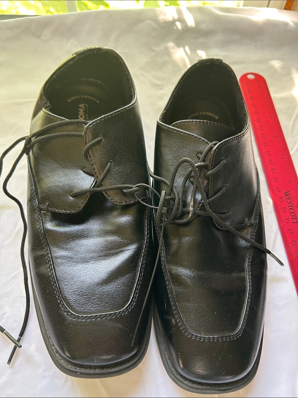 Kohl's Black Leather Lace-Up Derby Dress Shoes boys size 5